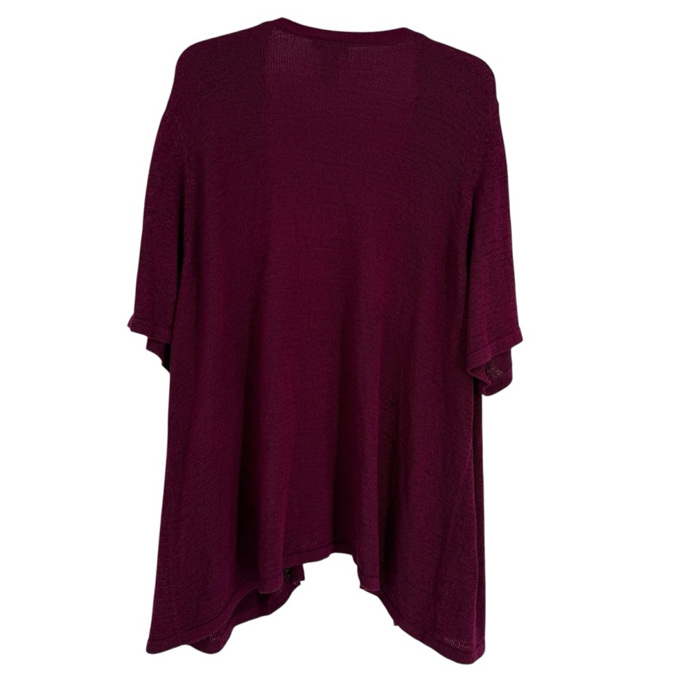 Catherines Open Front Cardigan Sweater Size 3X Short Sleeves Purple Cutouts - Picture 2 of 9